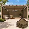 JANJOSN Telo ombreggiante con occhielli, 90% tessuto parasole, 3 x 5 m, marrone caffè, copertura in rete stabilizzata ai raggi UV per esterni, per giardino, patio, pergolato