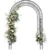 LEADZM Arco da giardino in ferro nero, 134 x 59 x 213 cm, doppio strato per piante rampicanti, design stabile e durevole