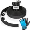 MeYuxg Bordo Giardino Flessibile, Bordi Aiuole Plastica, con 50 Chiodi di Fissaggioe un paio di Guanti, Lunghezza 10m, Altezza 5cm, Nero