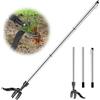 Hlayshing Estrattore di erbacce - Estrattore di erbacce in piedi con manico lungo in acciaio inox, strumento da giardino con testa a 4 artigli per giardino e prato, con manico lungo staccabile per una