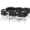 Menzzo Tavolo in metallo/vetro, stile moderno, 90 x 150 x 75 cm, Metallo, nero, L150 x P90 x H75 cm