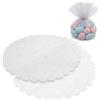 Decoraparty 50 Veli Porta Confetti Bianchi a Fiore, in Organza Tulle, per Confettata Bomboniera, Cerimonia, Comunione, Cresima, Portaconfetti, Diametro 24 cm