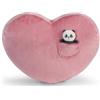 NICI Love Panda 62618 Cuscino in peluche a forma di cuore, con mini panda di peluche da 10 cm, morbido e ideale per bambini e adulti, per casa, asilo o in viaggio, 40 x 27 cm, rosa