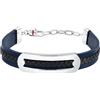 Sector No Limits Bracciale Uomo in Acciaio, Pelle, Collezione BANDY