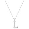 Clearine Collana Argento 925 Zirconia cubica 26 Lettere Alfabeto Fascino Personalizzato Pendente L