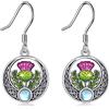 YAFEINI Orecchini a forma di cardo scozzese, in argento Sterling 925, simbolo scozzese dell'amore, con nodo celtico e ciondolo a forma di cardo scozzese, Argento sterling, non noto
