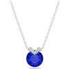Swarovski Pendente Bella V, Taglio Round, Blu, Placcato rodio