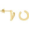 SOFIA MILANI - Orecchini da Donna in Argento 925 - Placcati in Oro - Orecchino a Perno a Cerchio Curvo - E1228