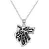 VONALA - Collana in argento Sterling 925, motivo: lupo celtico/cavallo, per uomo e donna, Argento sterling 925,