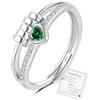 YOEE Anelli per ansia per donne e ragazze, placcati in argento Sterling, anelli per ansia, anello regolabile con zirconia cubica, regalo antistress, regalo per figlia, compleanno, Natale, Adjustable