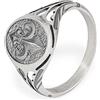 NKlaus Anello con sigillo da 64 mm Giglio di Bourbon Anello da uomo in argento 925 Anello da dito dei Cavalieri Templari 14223