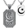 enjoylifecreative Collana Allah da uomo, catena con pendente Islam Allah in argento sterling 925, regali di gioielli arabi musulmani islamici per uomo