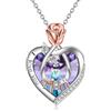 TOUPOP Collana con ciondolo a forma di cuore, in argento Sterling 925, regalo di Natale per moglie, figlia, nonna, mamma, nonna, rosa, gioiello per donne, regalo di compleanno e Natale, 23mm, Argento
