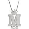 Luminaryxy Collana personalizzata con iniziale in oro placcato 14 carati e corona tempestata di diamanti, pendente con lettera personalizzata con diamanti, gioielli hip hop per uomo e donna