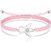 Jrêveinfini Angelo Custode Bracciale Donna Ragazza Bambina Argento 925, Regalo Cresima Comunione Bambina, Personalizzato Bracciale Portafortuna Donna Corda Amicizia Mamma Figlia Sorella Maestra Zia