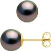 PEARLS & COLORS - Orecchini in Oro con Autentiche perle coltivate di Tahiti Rotonde 7.5-8 mm - Qualità A + - Gioielli da donna