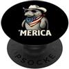 Merica USA Patriotic Cute Funny 4th of J Bandana Chubby Sirena Mare Mucca Bandiera Americana PopSockets PopGrip Adesivo