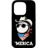 Merica USA Patriotic Cute Funny 4th of J Custodia per iPhone 15 Pro Pinball - Occhiali da sole a bandana con bandiera americana anni '70 e '80