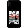Retro Cat Gaming Controller Lover Custodia per iPhone XS Max Gamer Cat Lover Premi Start Pet Cat Retro
