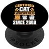 Matching Sassy Cat Themed Birthday Party Certificato Cat Whisperer Since 2000 Cat Theme Birthday Year PopSockets PopGrip Adesivo