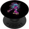 Cool Hip Hop Roller Skater Vaporwave Ska Pattinaggio a rotelle retrò anni '80 Estetica Ragazza Pattinatrice PopSockets PopGrip Adesivo