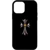 LUKE GALLERY Custodia per iPhone 12 mini The Yellow Shine Diamonds Silver Cross