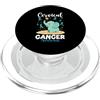 Cervical Cancer Awareness Teal Ribbon Ap Simpatico elefante per la consapevolezza del cancro cervicale, colore foglia di tè PopSockets PopGrip per MagSafe