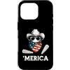 Merica USA Patriotic Cute Funny 4th of J Custodia per iPhone 16 Pro Pinball Retro Vintage 70s 80s Bandiera Americana Bandana Gamer
