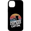 Retro Sunset Gamer Dad Gaming Custodia per iPhone 14 Plus Gioco retrò gatto papà gioco su gatto su