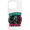Checkpoint Revival Co. Custodia per iPhone 15 Pro Max Grafica arcade retrò Respawn Repeat Gamer Skeleton