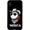 Merica USA Patriotic Cute Funny 4th of J Custodia per iPhone XS Max Pinball - Occhiali da sole a bandana con bandiera americana anni '70 e '80