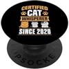 Matching Sassy Cat Themed Birthday Party Certificato Cat Whisperer Since 2020 Cat Theme Birthday Year PopSockets PopGrip Adesivo
