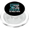 Cervical Cancer Awareness Teal Ribbon Ap Il cancro ha scelto la cervice sbagliata per rovinare con il nastro di consapevolezza PopSockets PopGrip per MagSafe