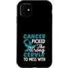 Cervical Cancer Awareness Teal Ribbon Ap Custodia per iPhone 11 Il cancro ha scelto la cervice sbagliata per rovinare con il nastro di consapevolezza