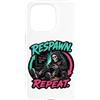 Checkpoint Revival Co. Custodia per iPhone 15 Pro Grafica arcade retrò Respawn Repeat Gamer Skeleton