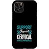 Cervical Cancer Awareness Teal Ribbon Ap Custodia per iPhone 11 Pro Support Squad - Nastro da combattimento per la sensibilizzazione al cancro cervicale