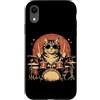Drumming Cat Playing Drums Gifts Men Wom Custodia per iPhone XR Cat Drumming Kitty batterista suonando la batteria Musica rock band
