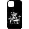 Drumming Cat Playing Drums Gifts Men Wom Custodia per iPhone 13 Funny Cat Drummer Rock N Roll Drumming Suonare la batteria