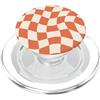 Distorted Checkered Pattern in Orange Re Motivo a scacchi distorti in arancione - Scacchiera retrò PopSockets PopGrip per MagSafe