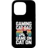 Retro Sunset Gamer Dad Gaming Custodia per iPhone 15 Pro Gioco retrò gatto papà gioco su gatto su