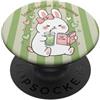 Animal Print Cute And Fun Carino Kawaii Coniglio Bookish Bunny Verde Divertente Tè Matcha PopSockets PopGrip Adesivo