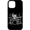 Drumming Cat Playing Drums Gifts Men Wom Custodia per iPhone 12 Pro Max Cat Drummer Rock Star Bacchette da concerto Batteria Amante della musica