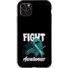 Cervical Cancer Awareness Teal Ribbon Ap Custodia per iPhone 11 Pro Max Lotta al cancro cervicale consapevolezza bandiera americana nastro verde acqua