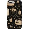 Spooky Ghost and Cat in a Bathroom Custodia per iPhone 7 Plus/8 Plus Fantasma Gatto Nero Spettrale Vintage Floreale Bagno Bolle