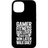 Gaming Workout Gamer Gym Motivation Custodia per iPhone 15 Gamer Fitness Dog Lover Sudore Ora Vinci Più Tardi Passeggiata Ogni Giorno