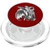 Demonique Tees and Ars Goetia Demon Gift Carattere alato demoniaco cavalcando un drago a due teste ritagliato PopSockets PopGrip per MagSafe