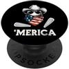 Merica USA Patriotic Cute Funny 4th of J Pinball Retro Vintage 70s 80s Bandiera Americana Bandana Gamer PopSockets PopGrip Adesivo