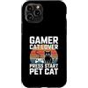 Retro Cat Gaming Controller Lover Custodia per iPhone 11 Pro Gamer Cat Lover Premi Start Pet Cat Retro