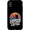 Retro Sunset Gamer Dad Gaming Custodia per iPhone X/XS Gioco retrò gatto papà gioco su gatto su