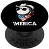 Merica USA Patriotic Cute Funny 4th of J Pinball - Occhiali da sole a bandana con bandiera americana anni '70 e '80 PopSockets PopGrip Adesivo